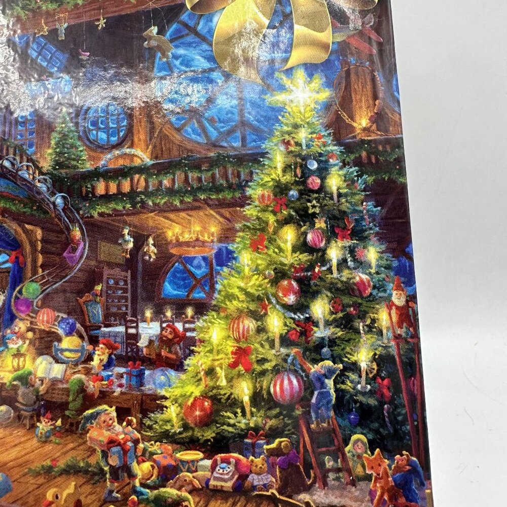 Thomas Kinkade Santa's Workshop Puzzle 26.6" x 19" Christmas Jigsaw 1000 Pieces - Picture 3 of 16
